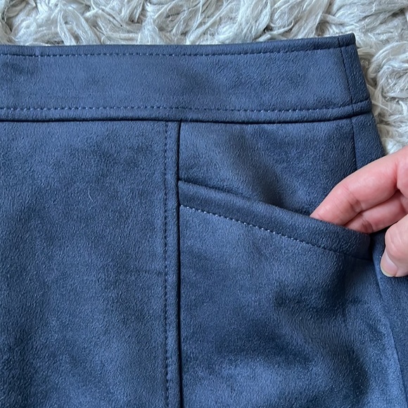 LOFT velvet blue shift skirt - Picture 3 of 4